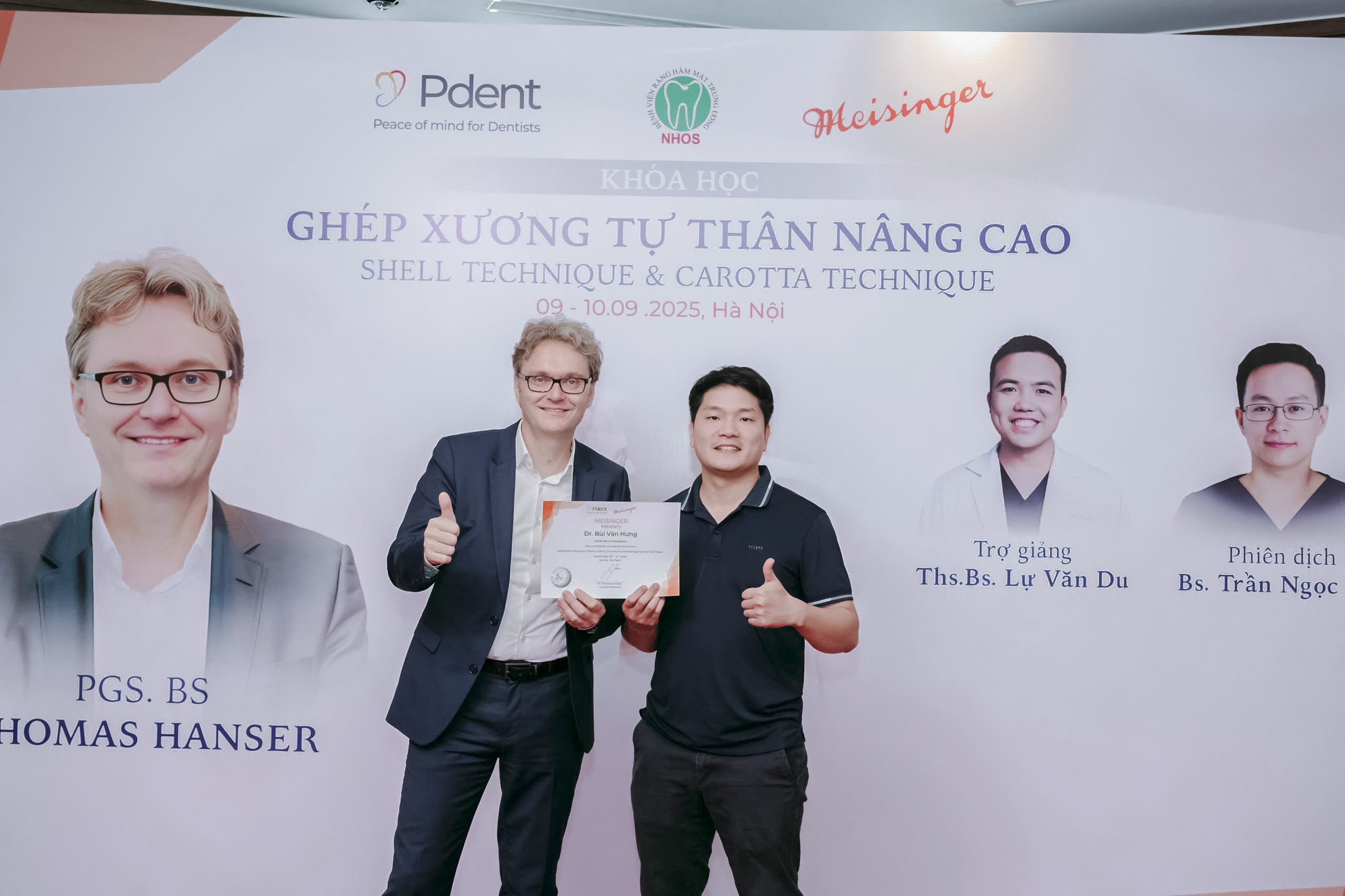 Bác sĩ Bùi Văn Hưng và hành trình không ngừng học hỏi: Ghép xương tự thân nâng cao cùng GS. Thomas Hanser