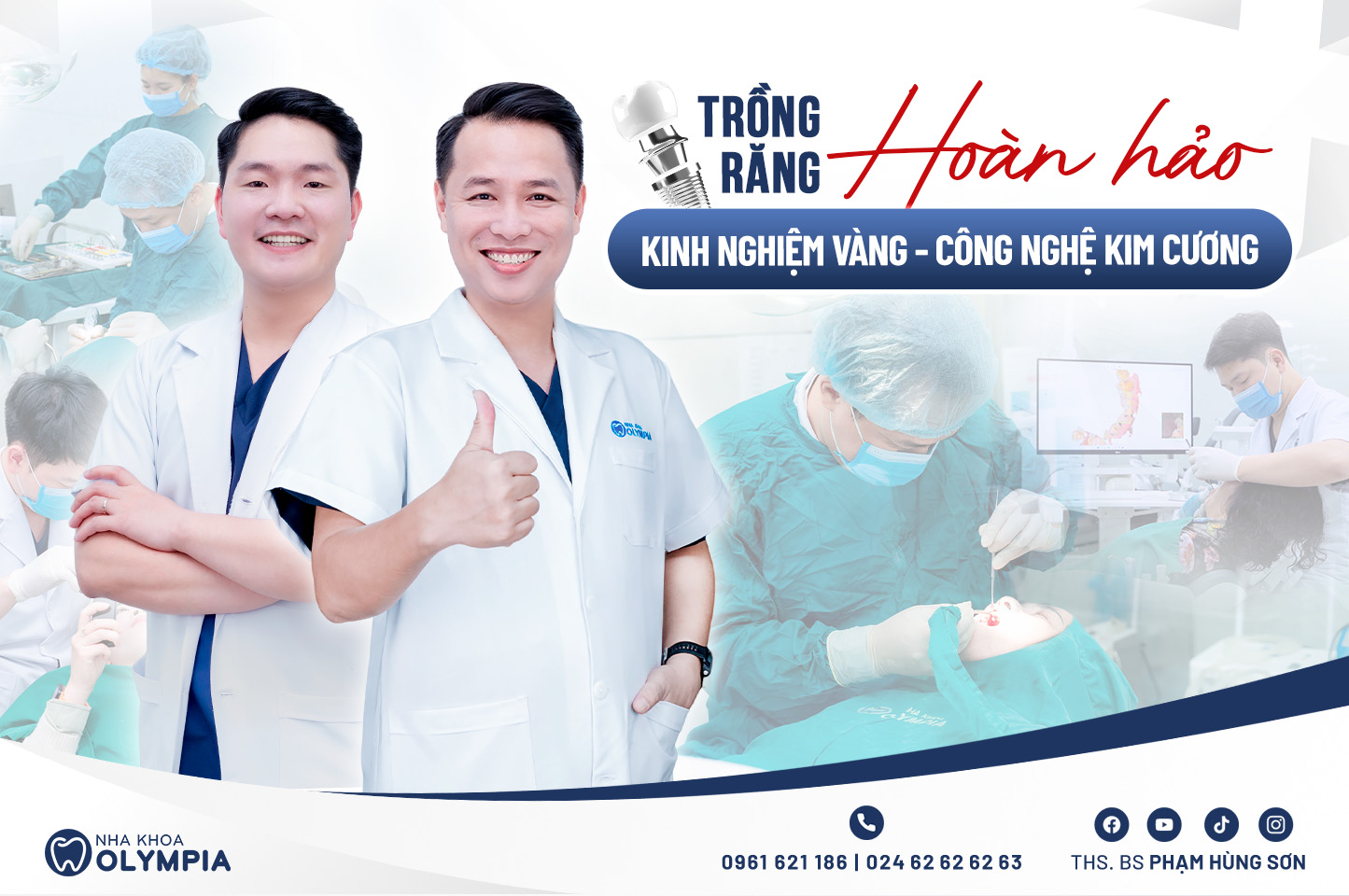 Để kiểm soát an toàn, chính xác, bền vững kết quả nha khoa luôn có 2 bác sĩ điều trị song hành