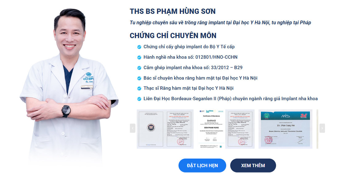 Học vấn trình độ chuyên môn của ThS BS Phạm Hùng Sơn